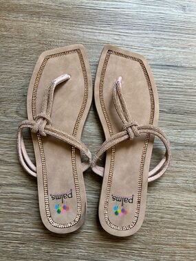 Palms Blush Crystal-Knot Toe-Post Sandals